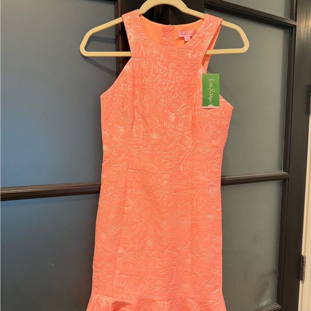 Lilly Pulitzer liana dress peach colored size 0 NWT